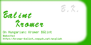 balint kromer business card