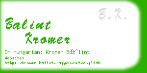 balint kromer business card